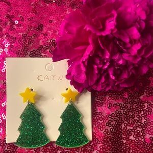 Boutique Christmas tree earrings new